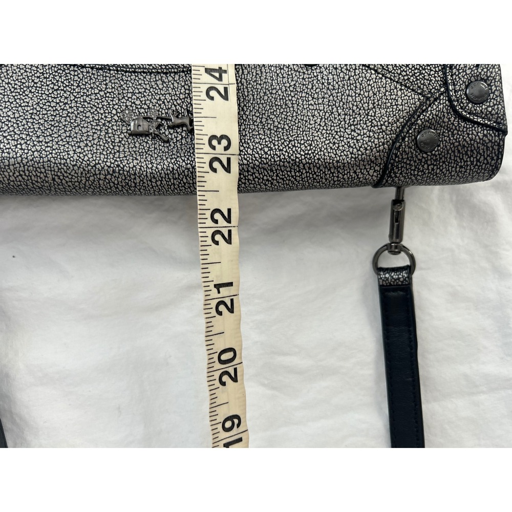 COACH Rhyder Crossbody Bag Metallic Pewter Pebbled Leather 34232 - Picture 10 of 12